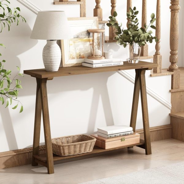 43 Inch Solid Wood Farmhouse Console Table