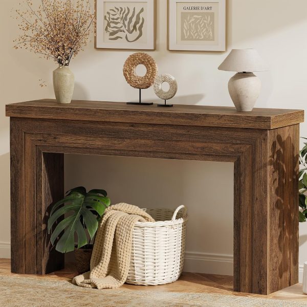 54 Inch Rectangular Console Table, Modern Entryway Sofa Table