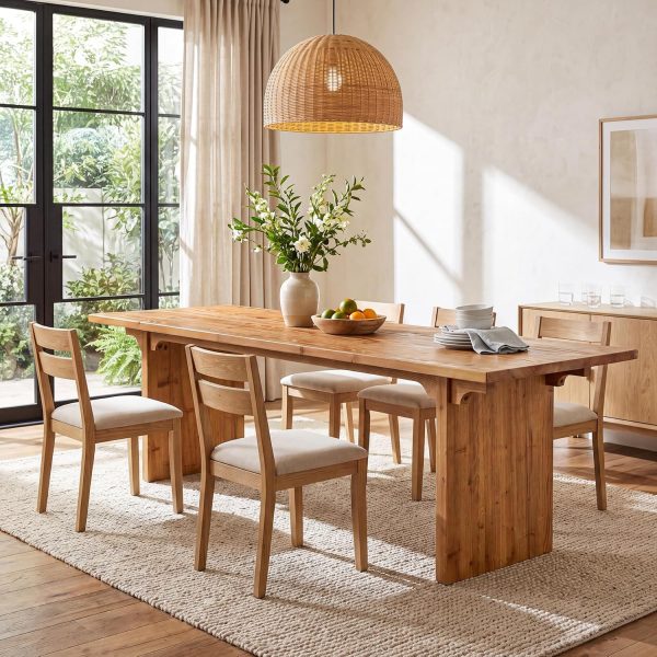 70.87 Inch Solid Wood Dining Table for 4-6